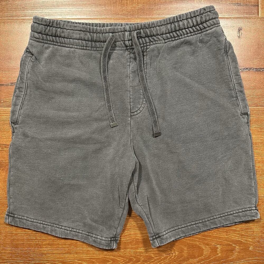Talentless Heavyweight Sweat Shorts Men S 7.5" Gray Acid Wash Drawstring Pockets